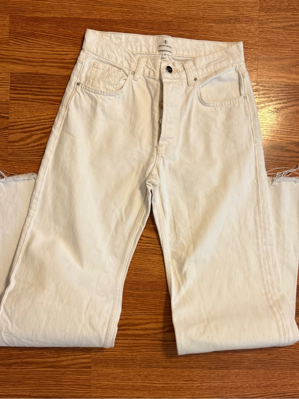 ANINE BING White High-Rise Straight Jeans